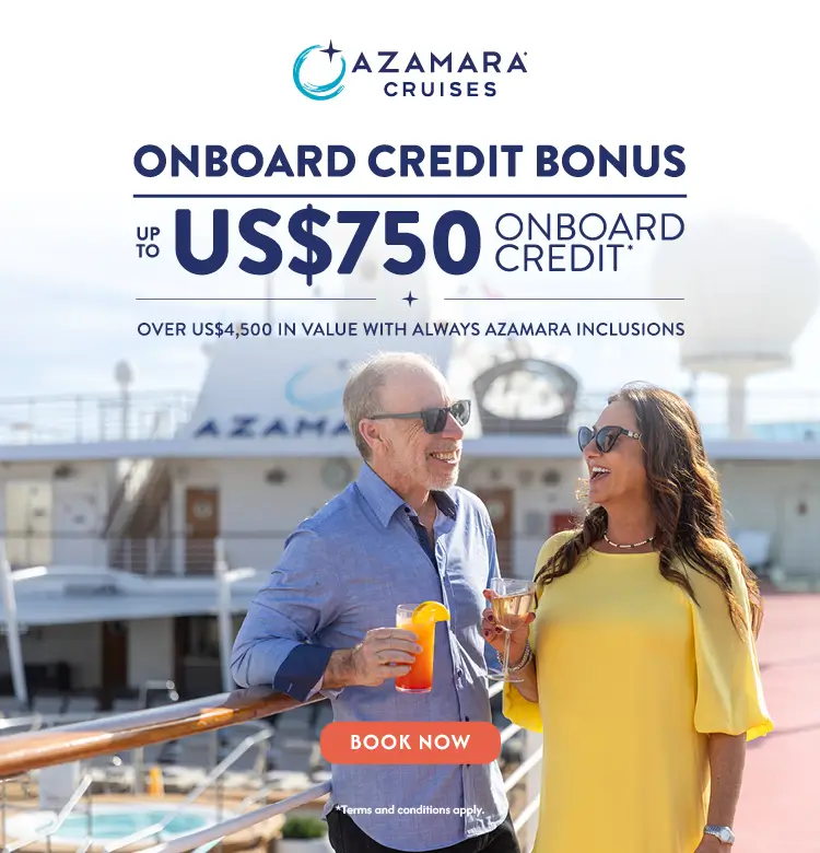Azamara Up to US$750 Onboard Credit T&C's